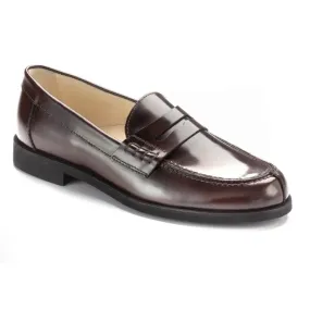 1066 - Brown Polished Leather Hard Loafer for Boy/Girl by London Kids