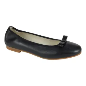 1377 - Black Soft Leather Flats for Girl by London Kids