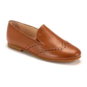 1631 - Tan Soft Leather Flat Loafer for Boy by London Kids