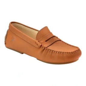 2460 - Tan Sahara Leather Soft Loafer for Girl by London Kids