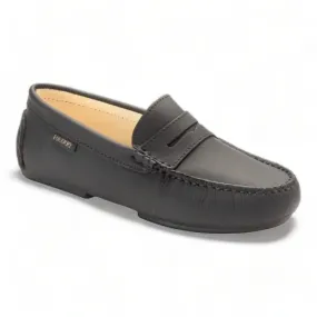 2485 - Black Sahara Leather Soft Loafer for Girl by London Kids