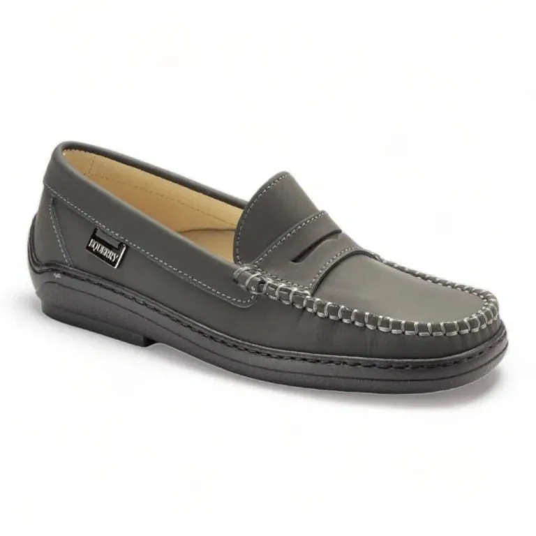 2512 - Gray Sahara Leather Soft Loafer for Girl by London Kids