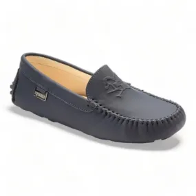 2517 - Navy Sahara Leather Soft Loafer for Girl by London Kids