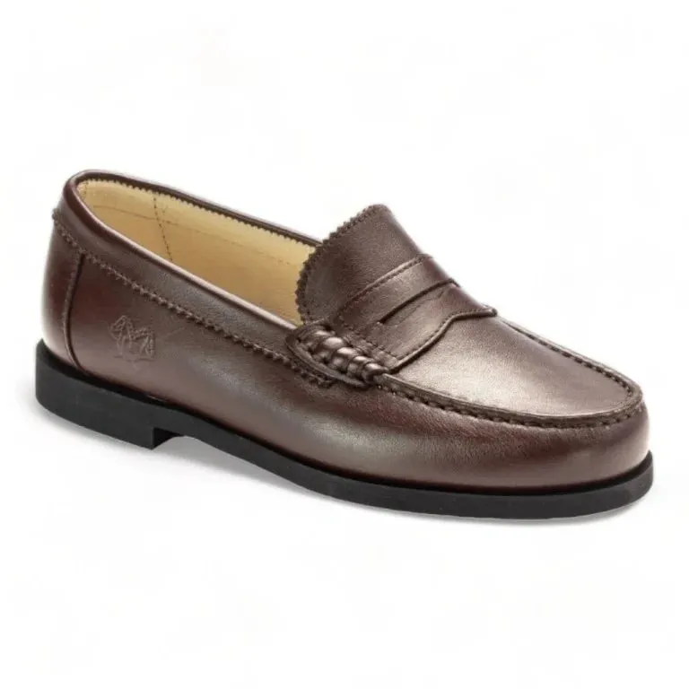 2525 - Brown Soft Leather Hard Loafer for Girl/Boy by London Kids