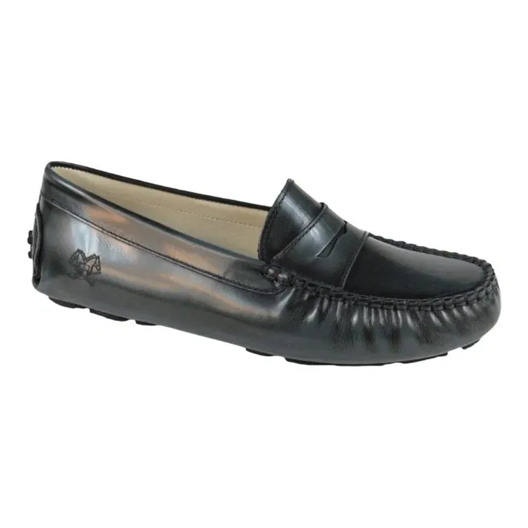 2582 - Gray Polished Leather Soft Loafer for Girl by London Kids