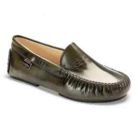 2600 - Green Polished Leather Soft Loafer for Girl/Teen/Women by London Kids