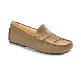 2698 - Carob Sahara Leather Soft Loafer for Girl by London Kids