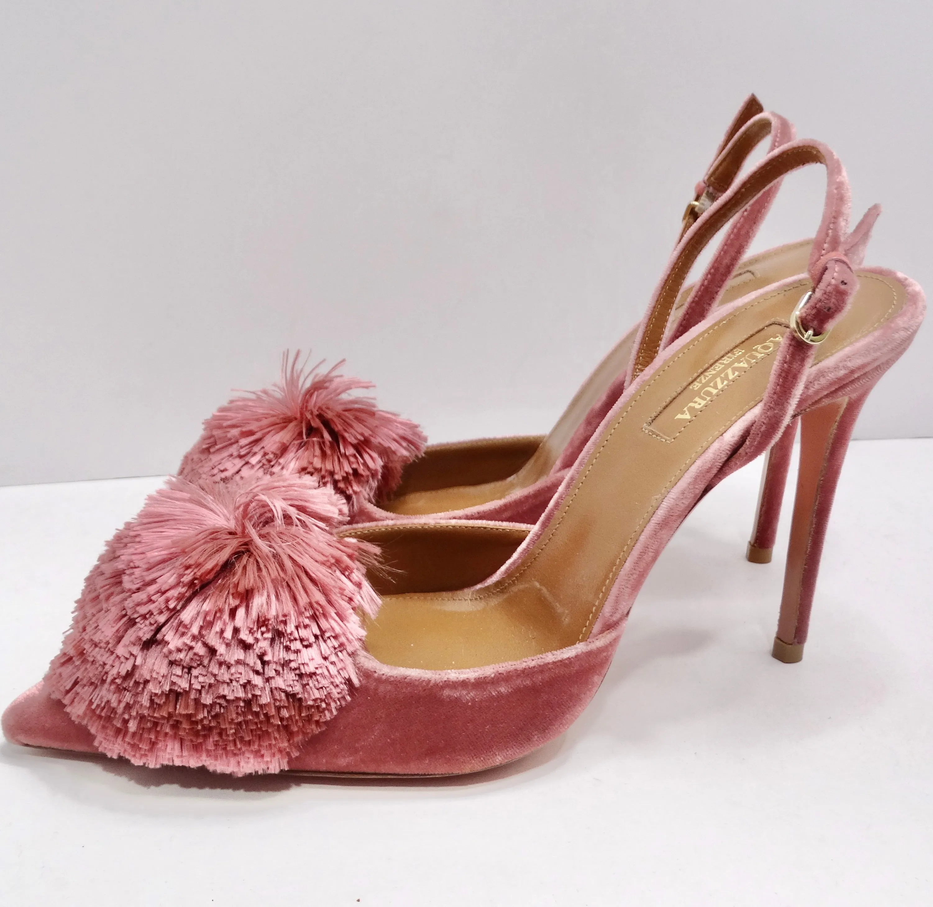 Aquazzura Powder Puff Slingback Heels