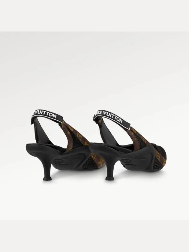 Archlight Logo Monogram Canvas Slingback Heels Black