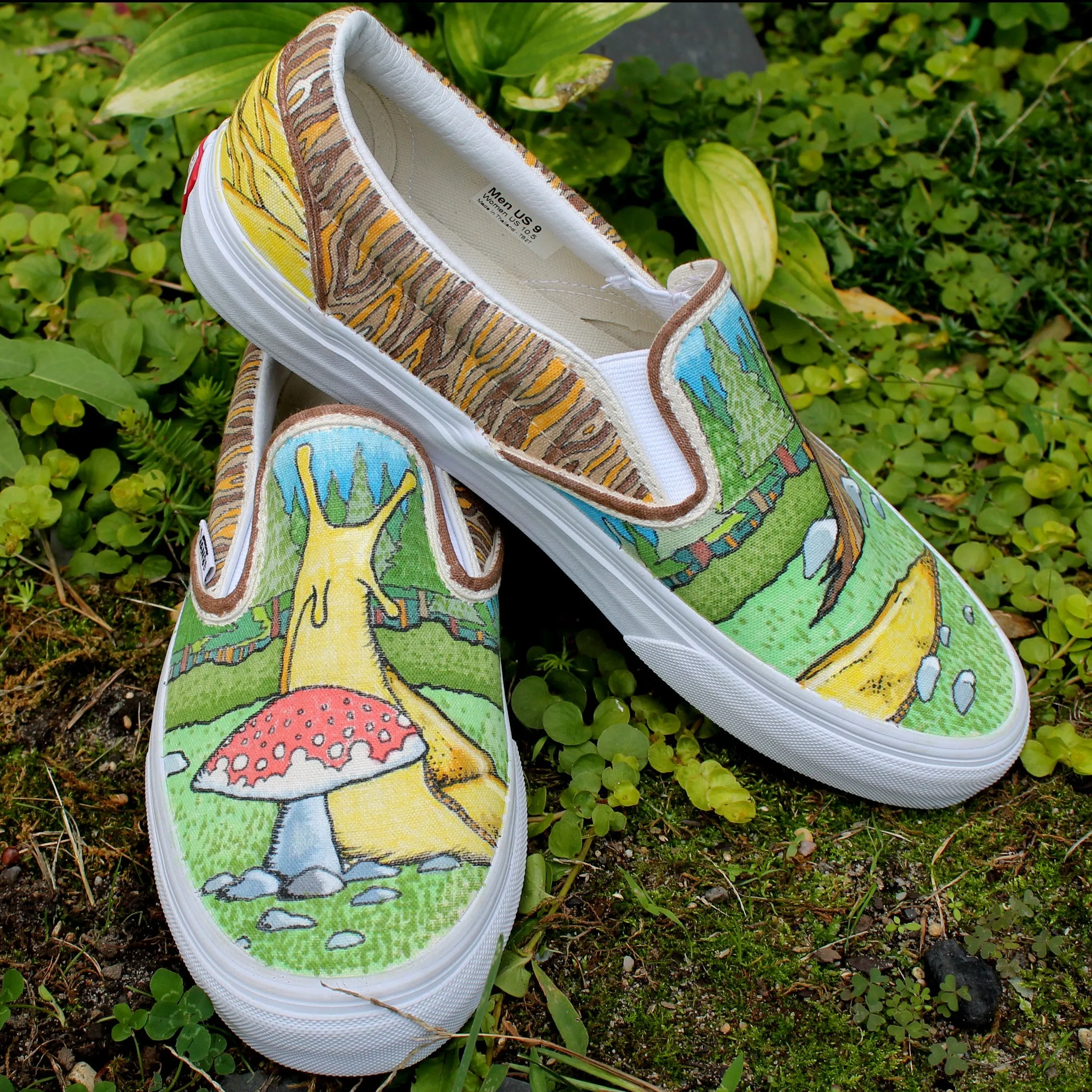 Banana Slug custom Vans Slip On Sneakers