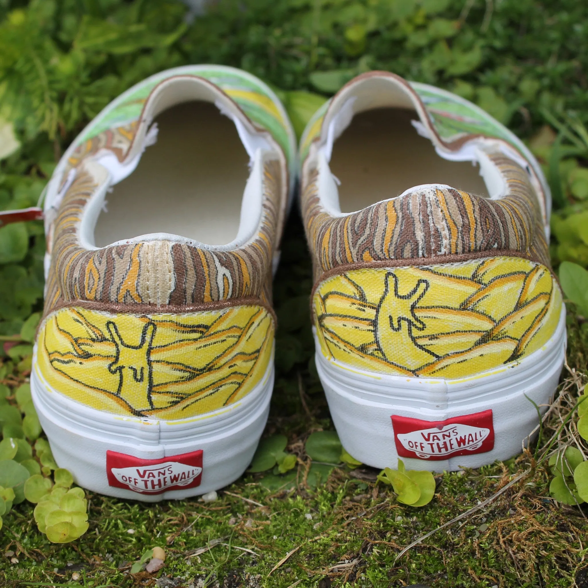 Banana Slug custom Vans Slip On Sneakers