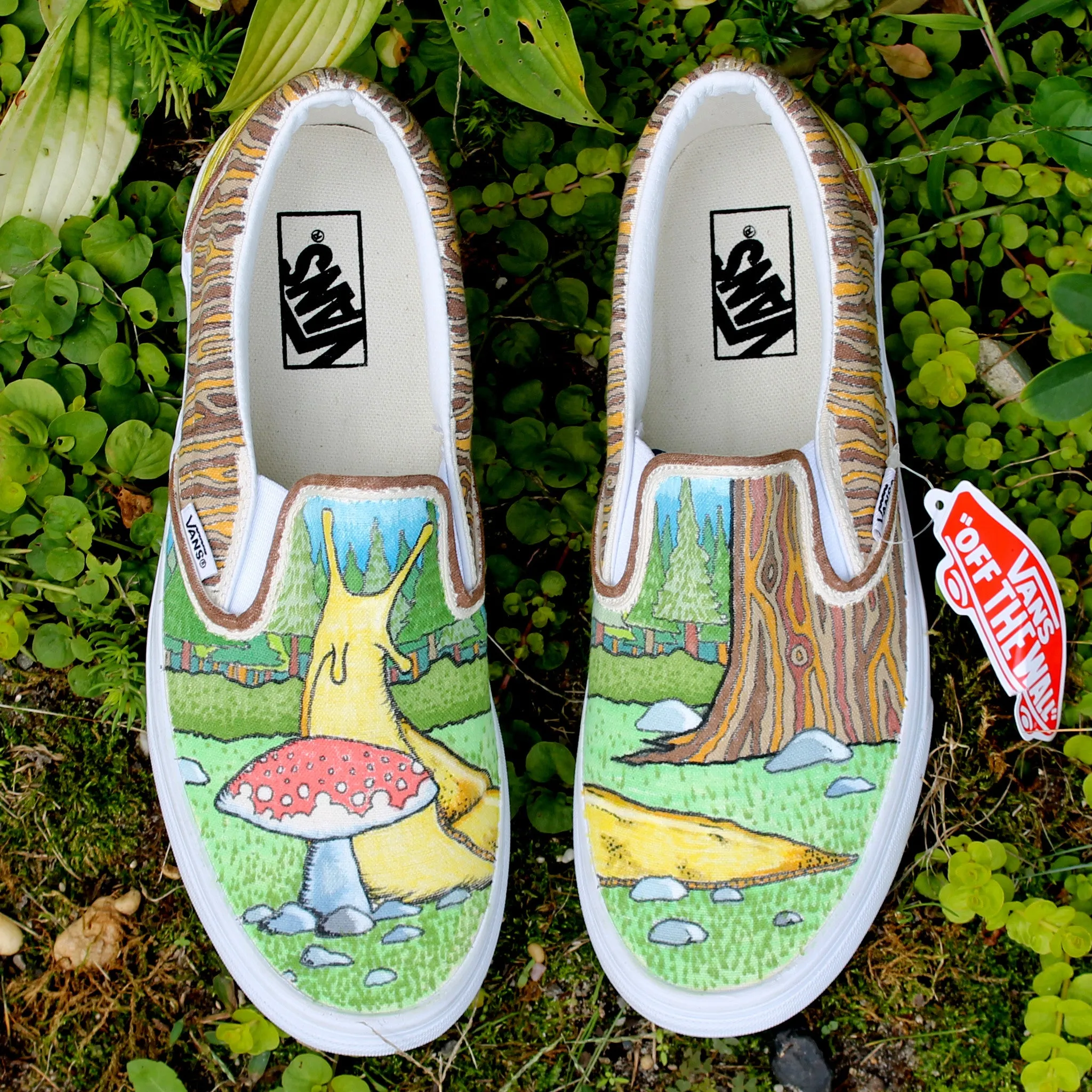 Banana Slug custom Vans Slip On Sneakers