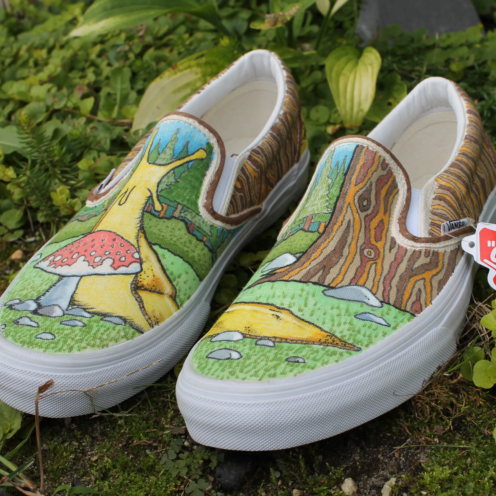 Banana Slug custom Vans Slip On Sneakers