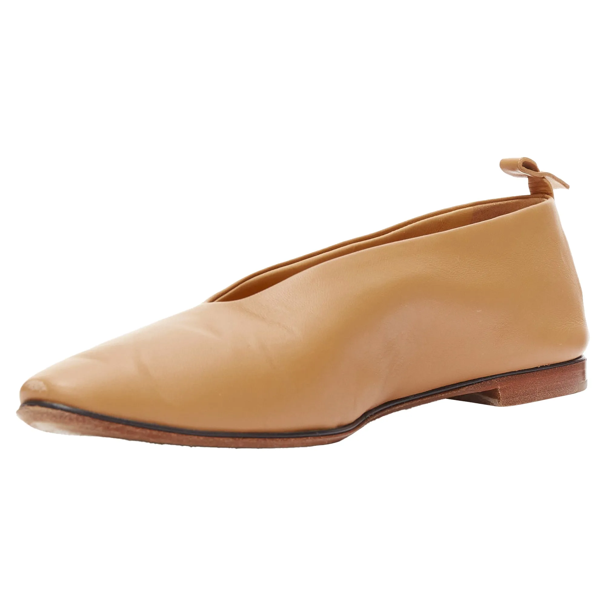 Bottega Veneta leather low vamp pointed ballet flats