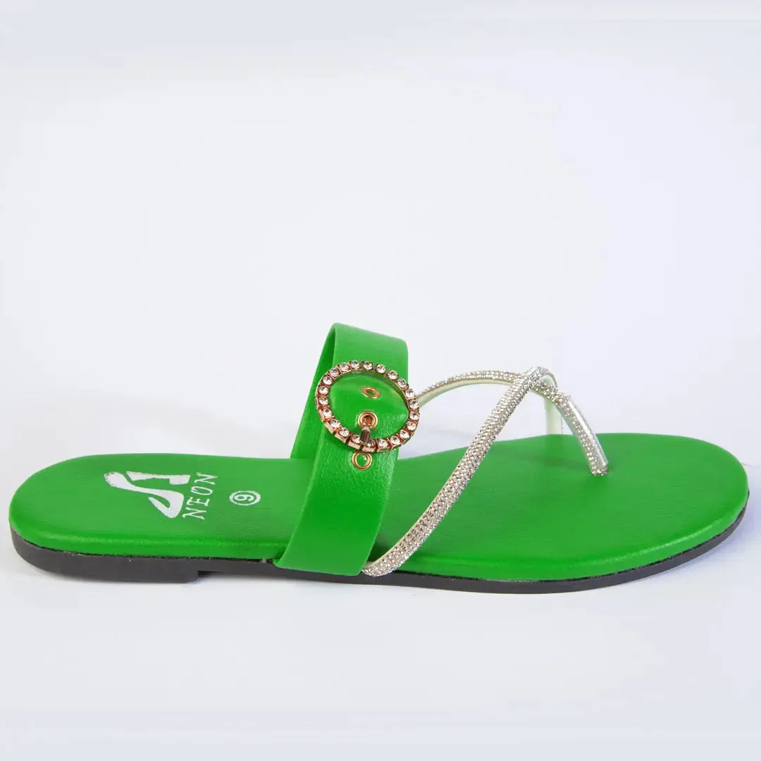 Buckle Up Slipper Green