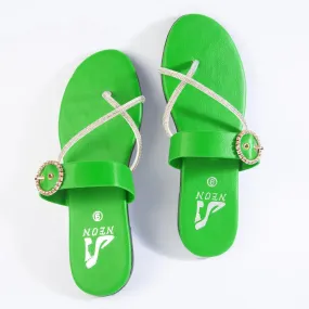 Buckle Up Slipper Green