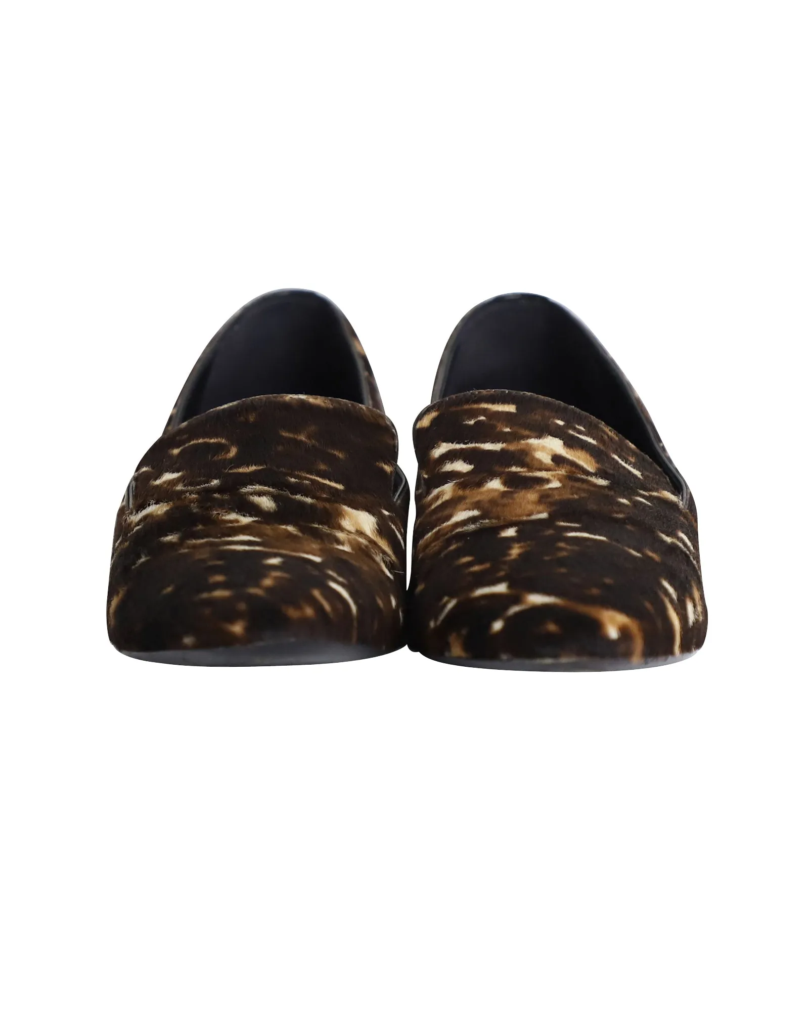 Burberry Flat Loafers in Leopard Print Calf Hair