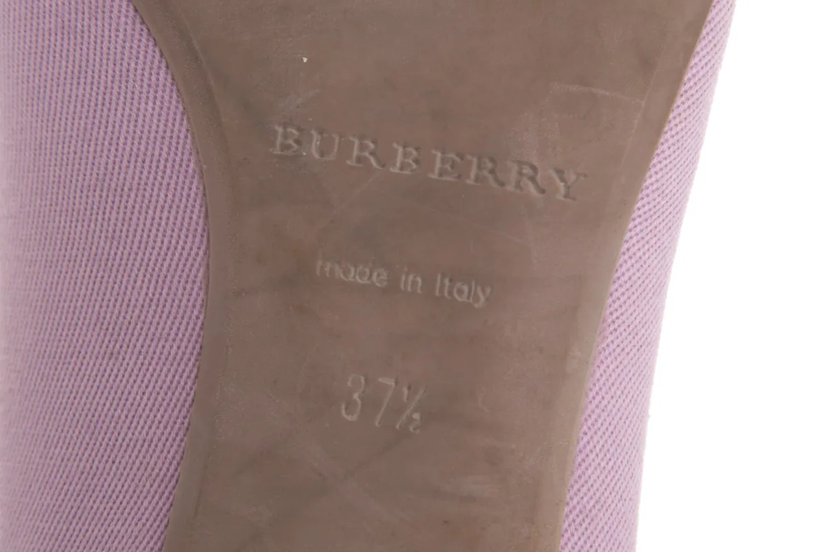 Burberry Lilac Buckle Pointed Toe Flats SZ 37.5