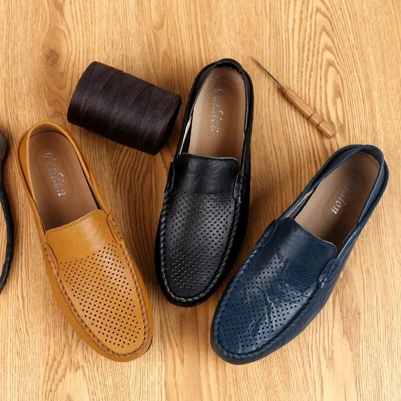 Casual Mens Loafers Genuine Leather Moccasins Light...