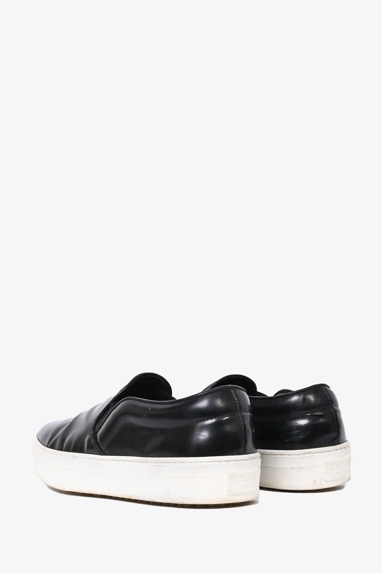 Celine Black Leather Slip-On Sneakers Size 36