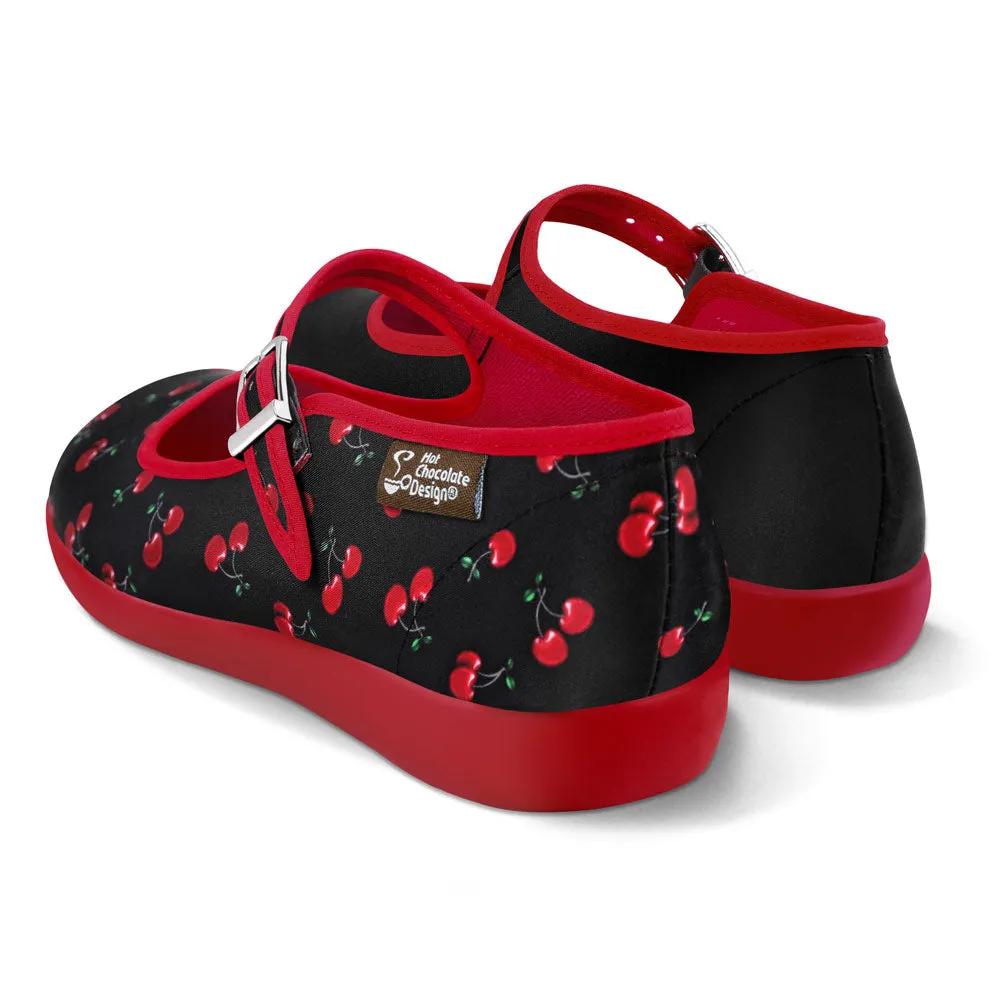 Chocolaticas® Cherry Black Women’s Mary Jane Flat Shoes