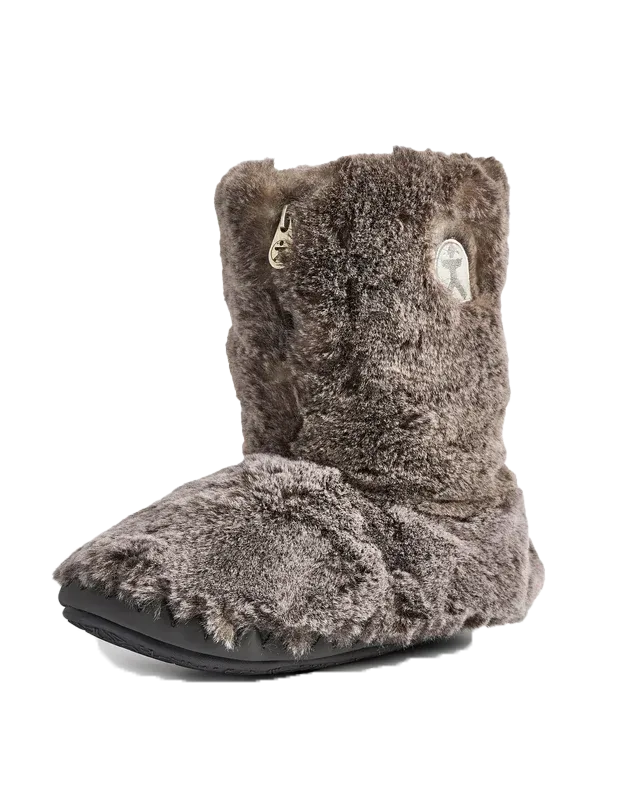 Cole Luxury Faux Fur Slipper Boots in Russian Grey