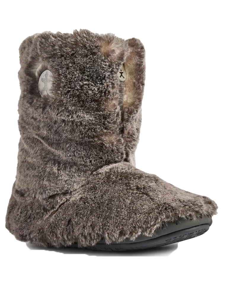 Cole Luxury Faux Fur Slipper Boots in Russian Grey