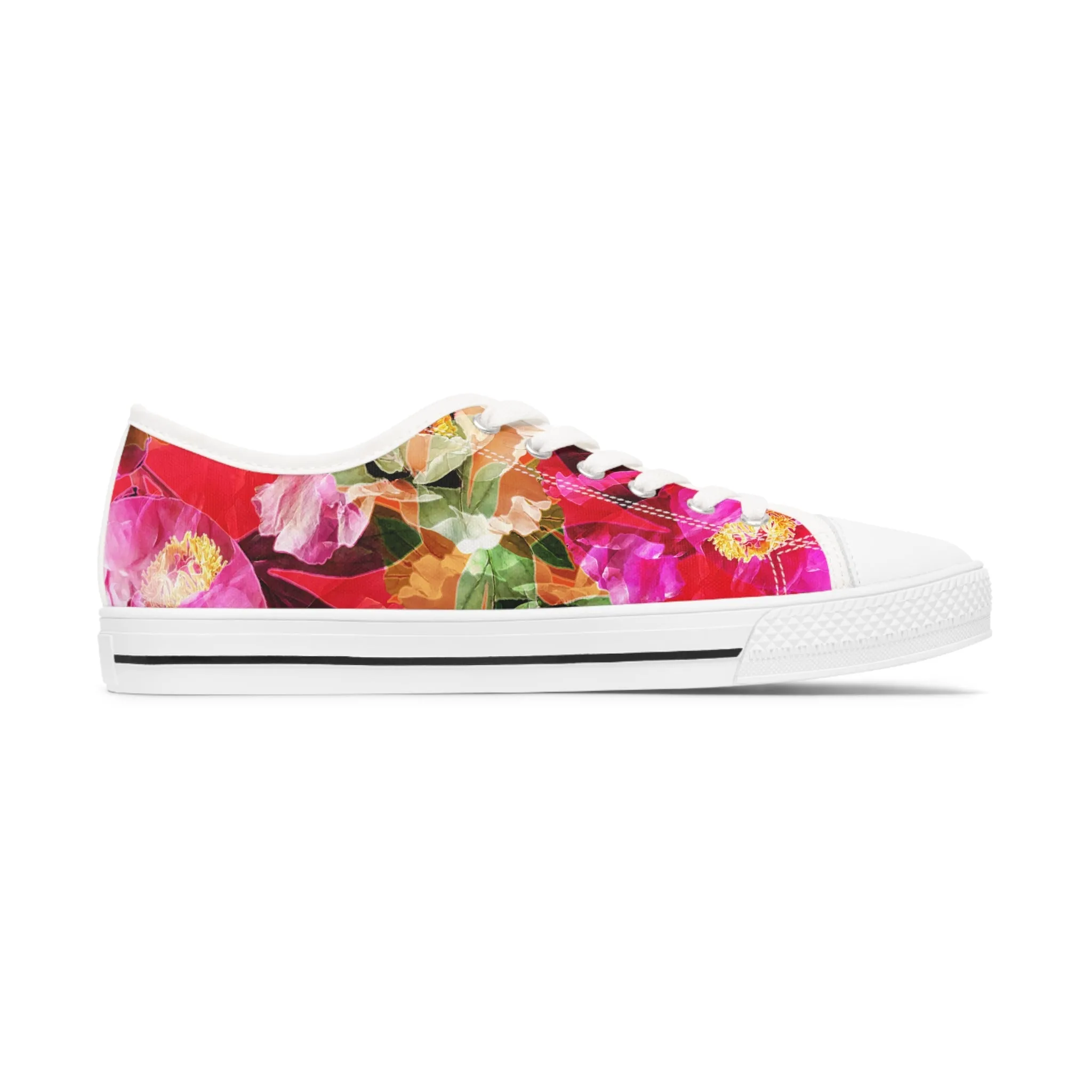 Colorful Floral Women's Low Top Sneakers - Stylish Casual Footwear for Spring & Summer