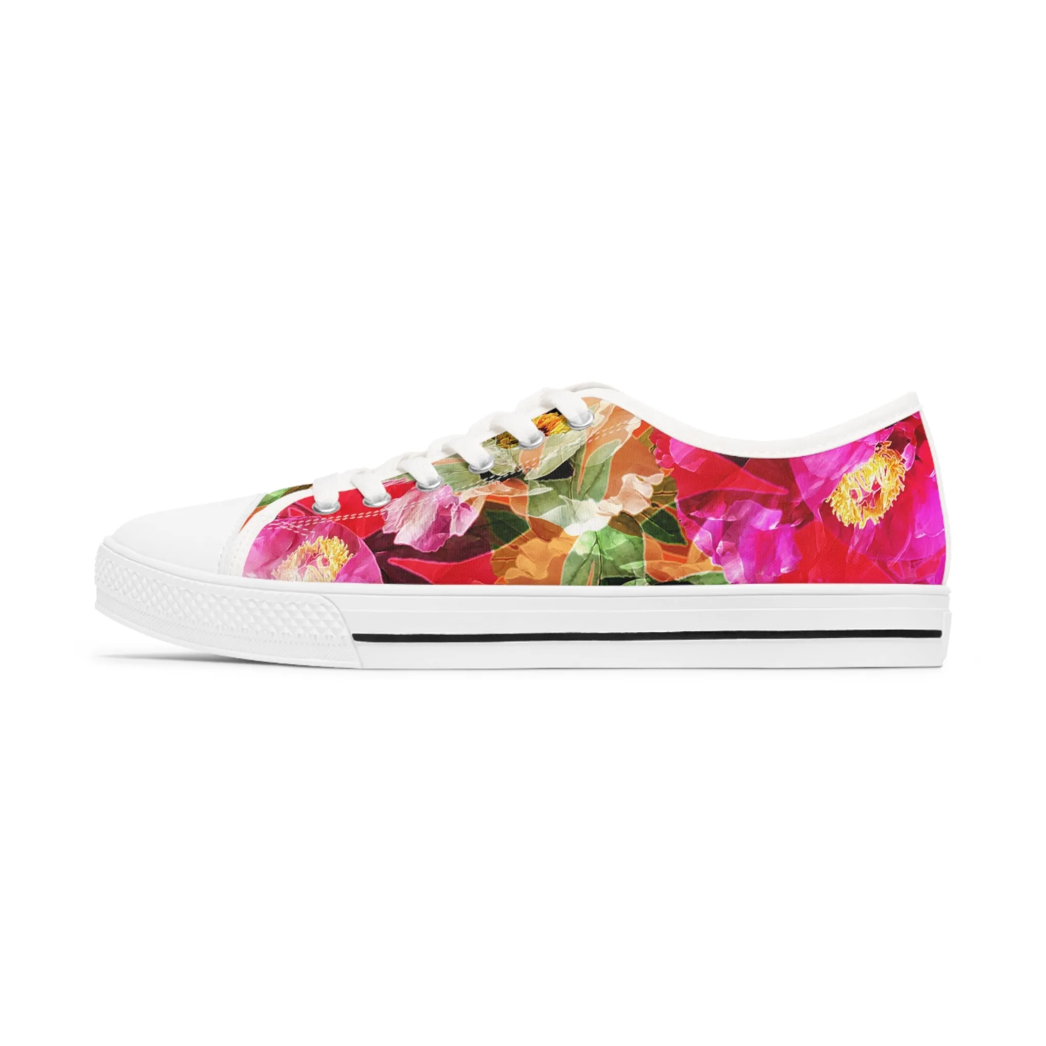 Colorful Floral Women's Low Top Sneakers - Stylish Casual Footwear for Spring & Summer