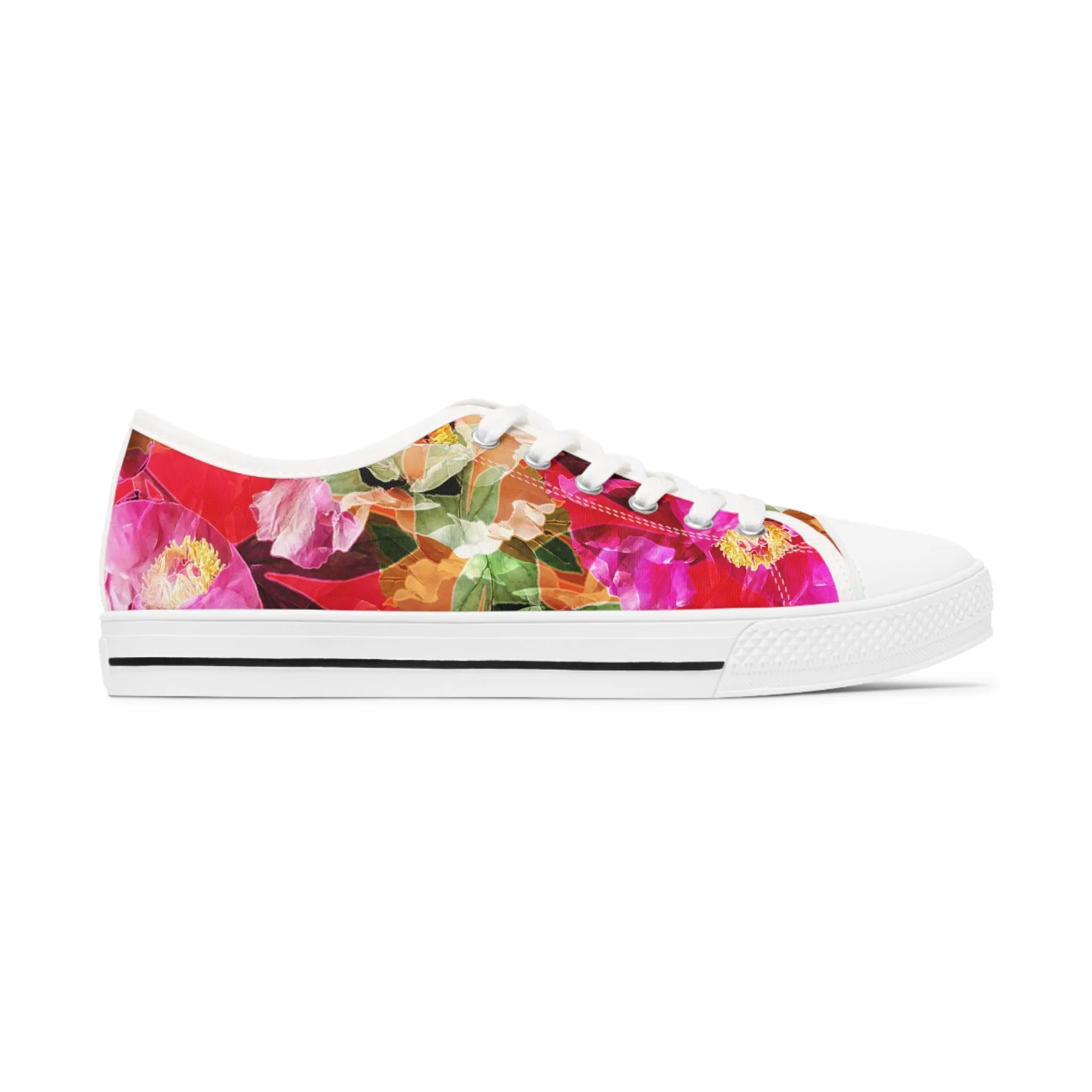 Colorful Floral Women's Low Top Sneakers - Stylish Casual Footwear for Spring & Summer