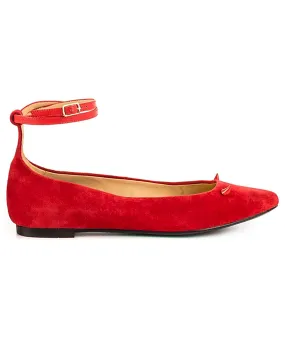 Devil Lady Suede Pointy Ballerinas