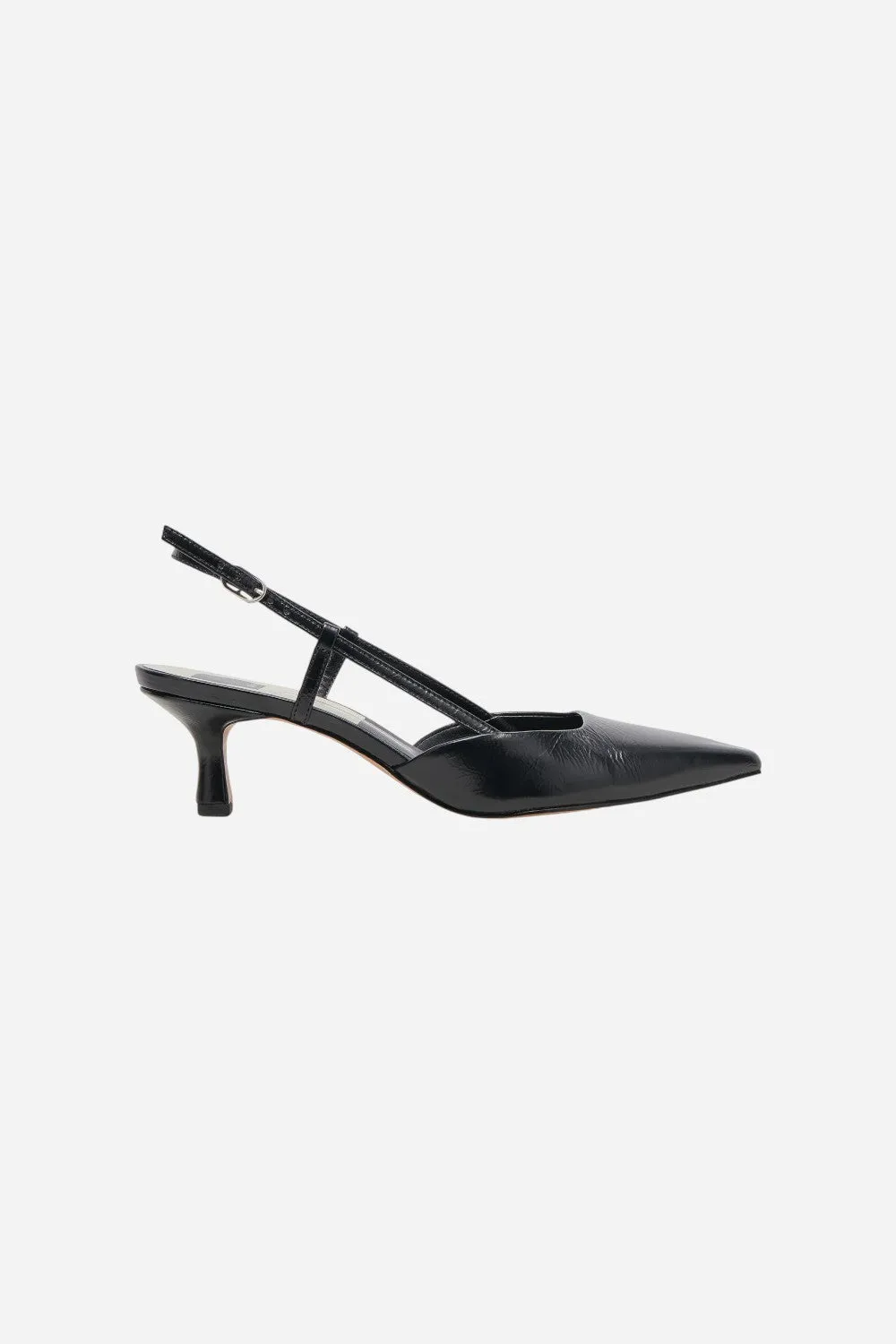 Dolce Vita Odela Heels in Midnight Crinkle Patent Leather