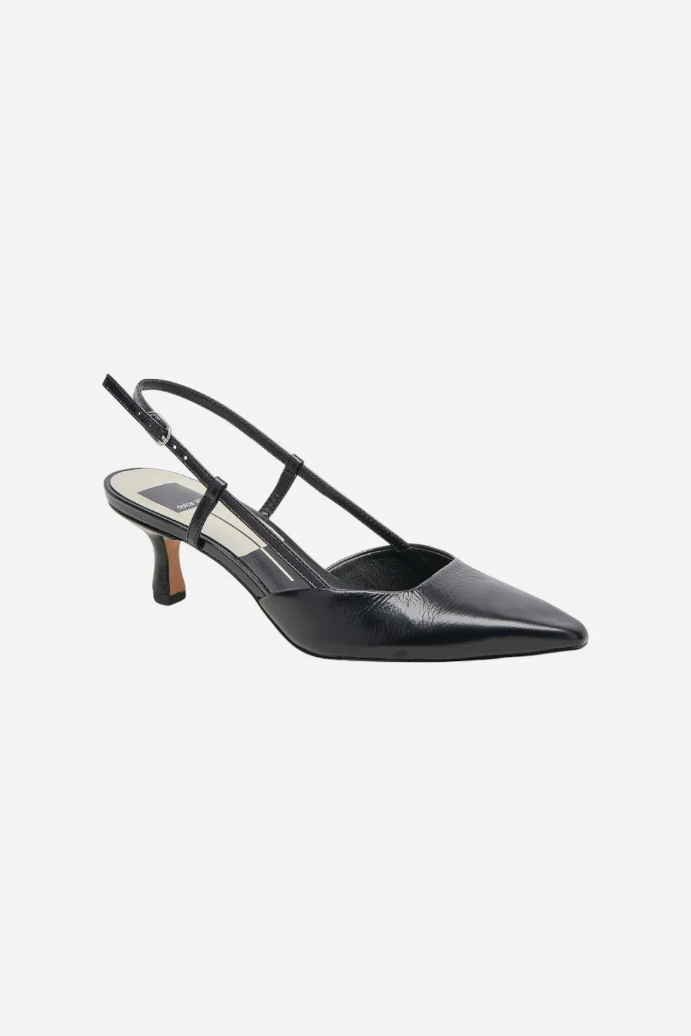 Dolce Vita Odela Heels in Midnight Crinkle Patent Leather