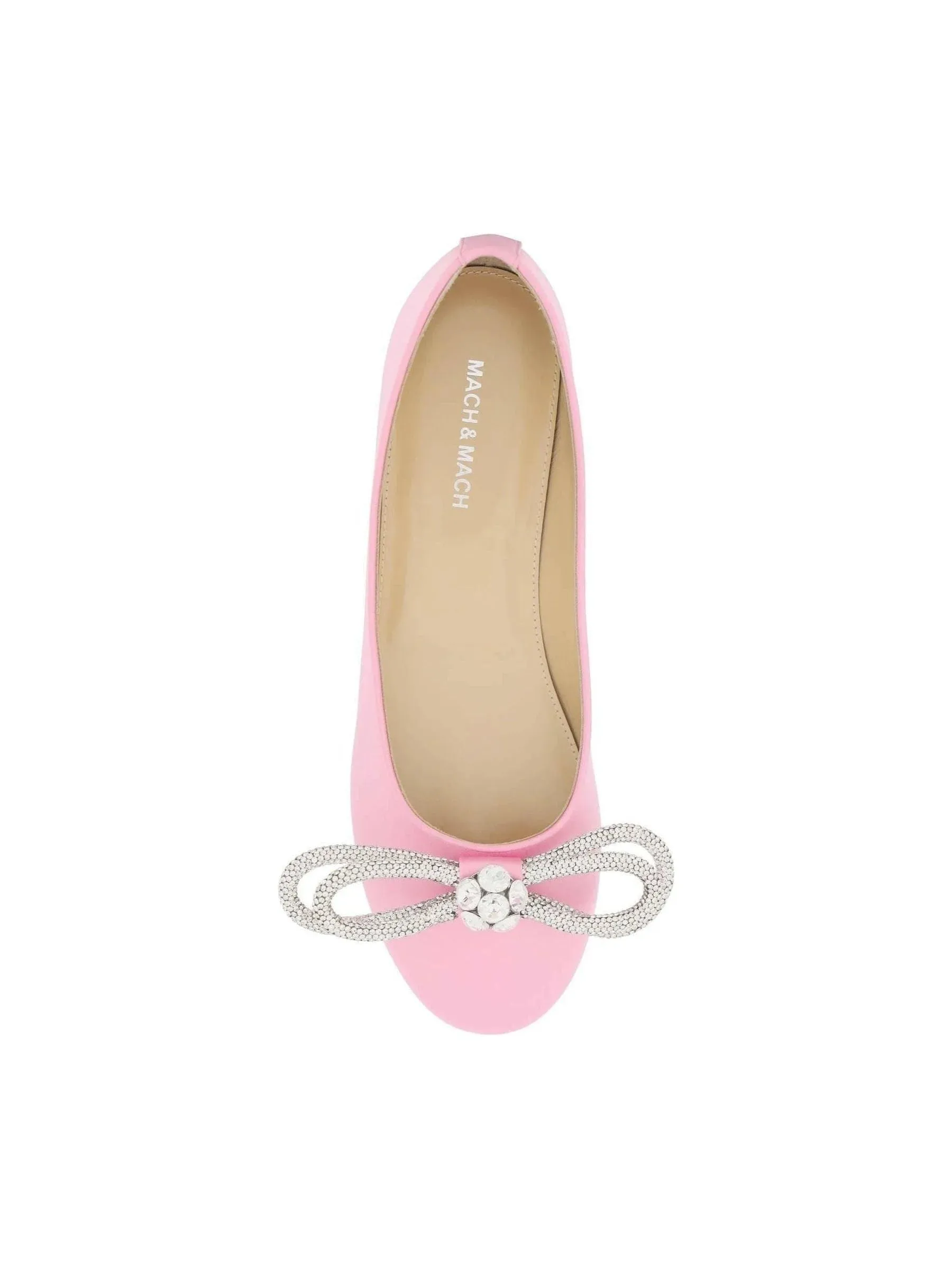 Double Bow Crystal Silk Ballerina Flats