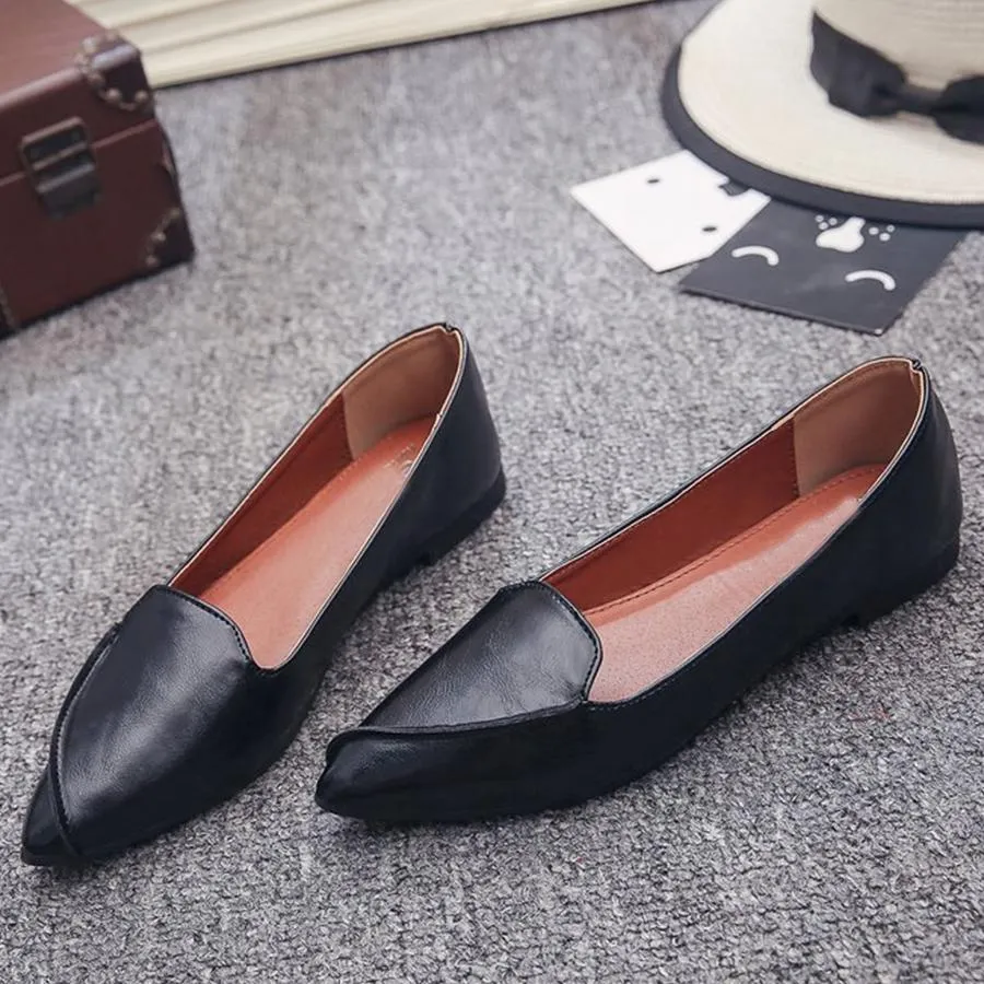 elveswallet Plain Flat Point Toe Date Comfort Flats