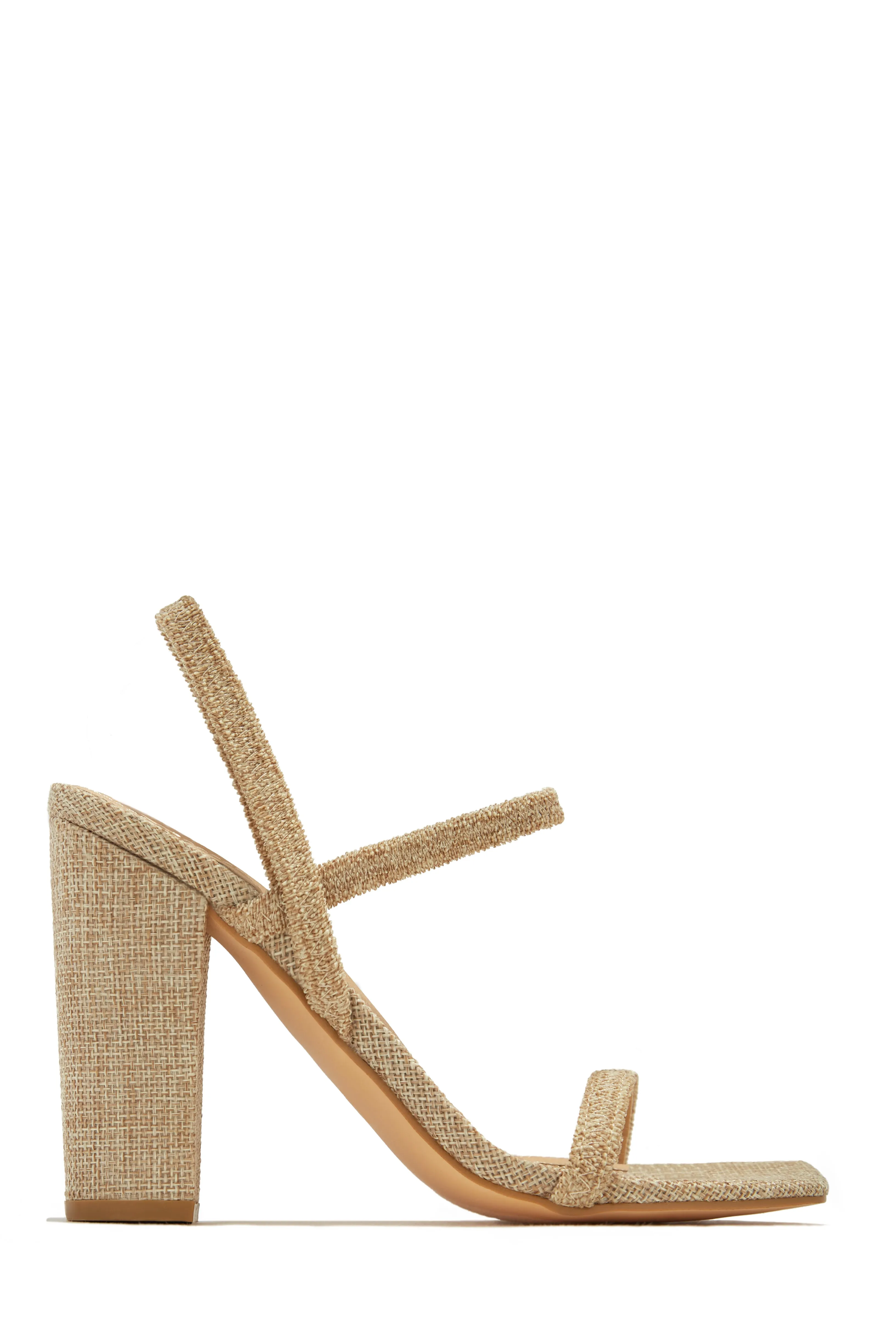 Emerie Slingback Block High Heels - White