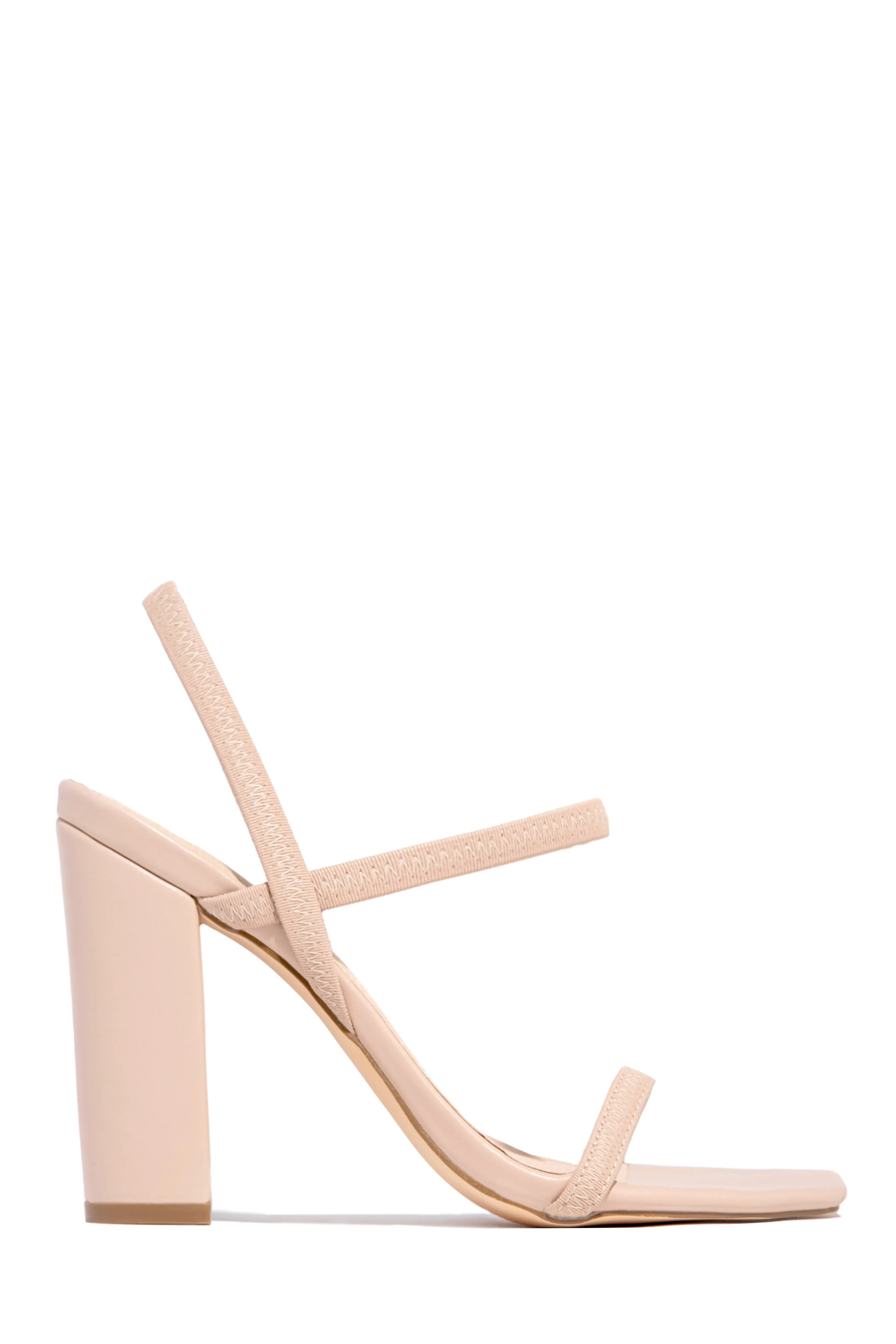 Emerie Slingback Block High Heels - White