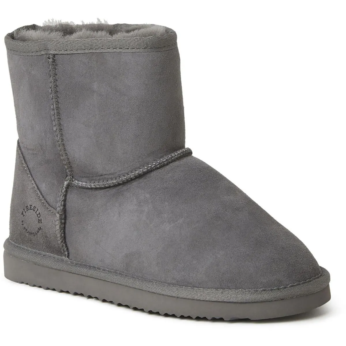 Fireside by Dearfoams Womens Suede Slip On Winter & Snow Boots