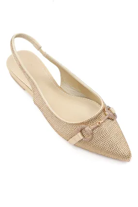 GLAM SLINGBACK FLATS-GOLD