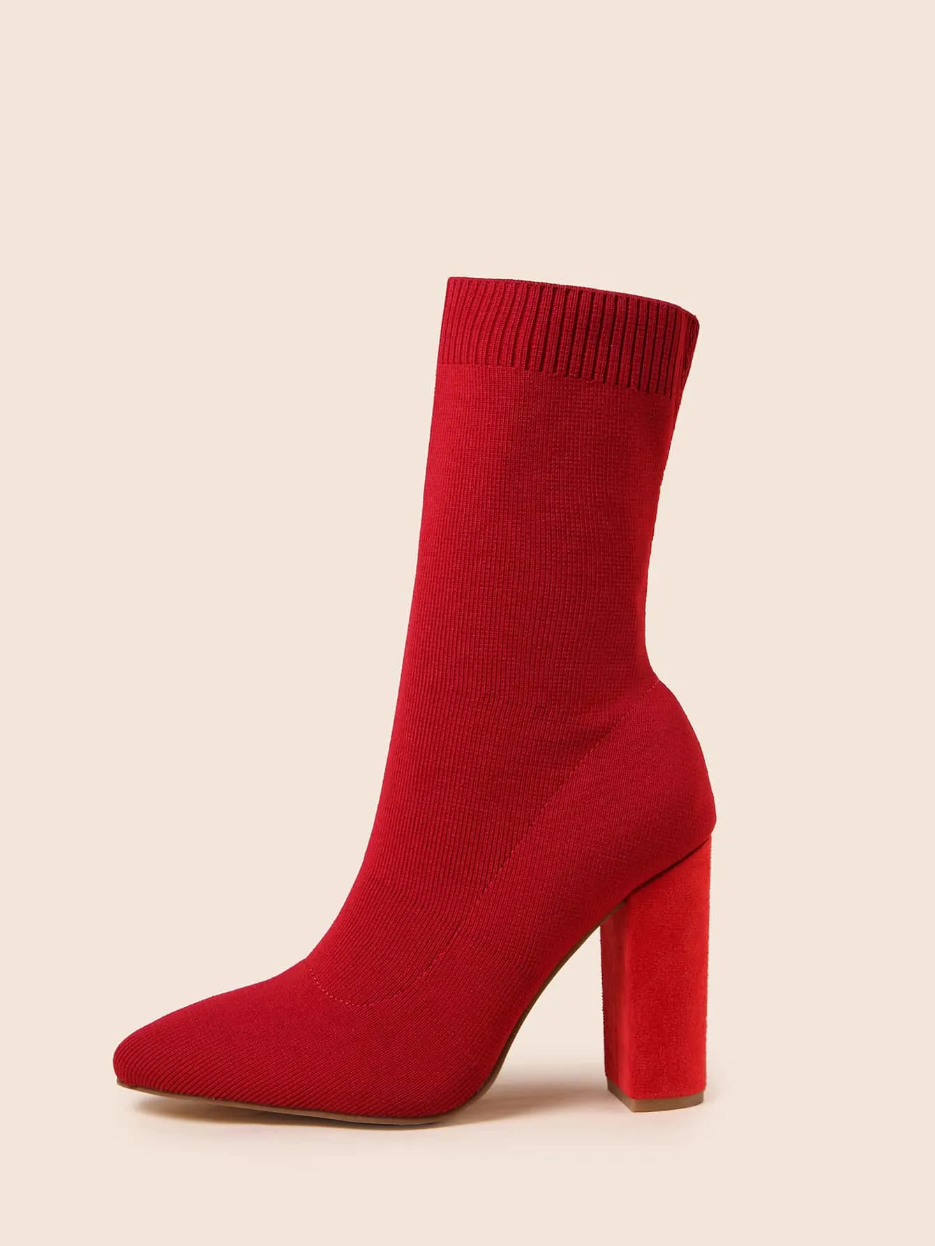 Heeled Slip On Sock Boots