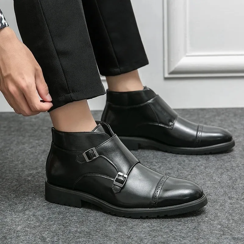 Honorius™ | Leather Double Monk Boots with Straps