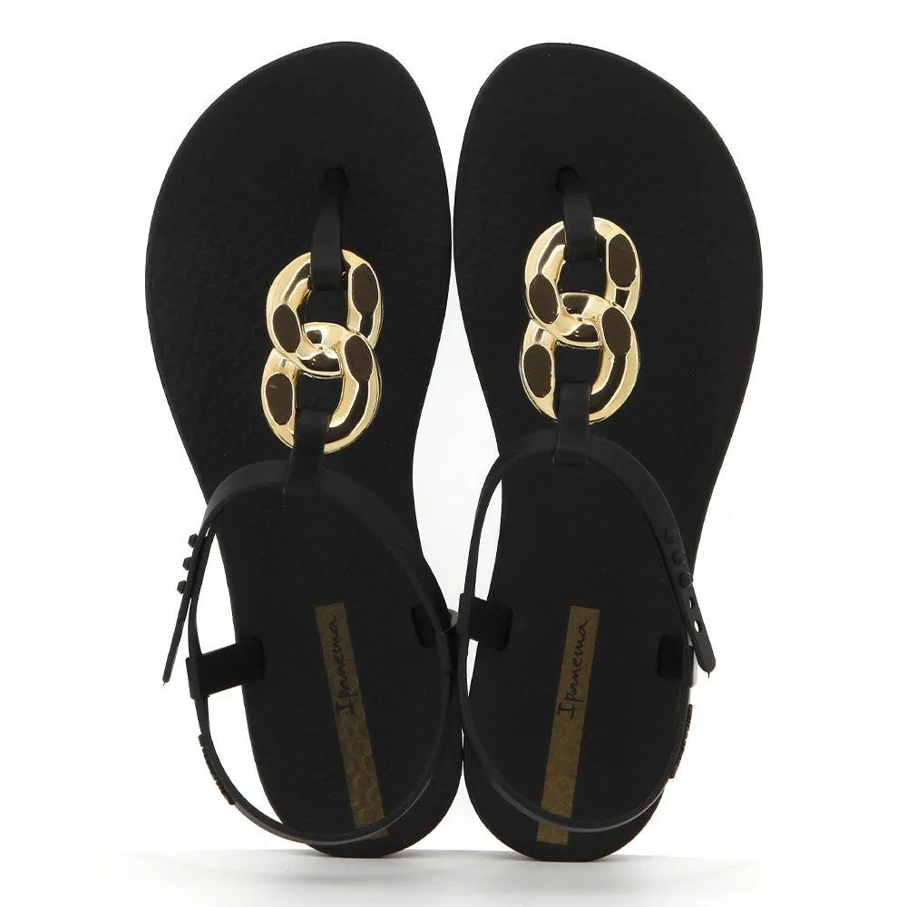 Ipanema Slingback Sandal With Trim  - Black/Gold