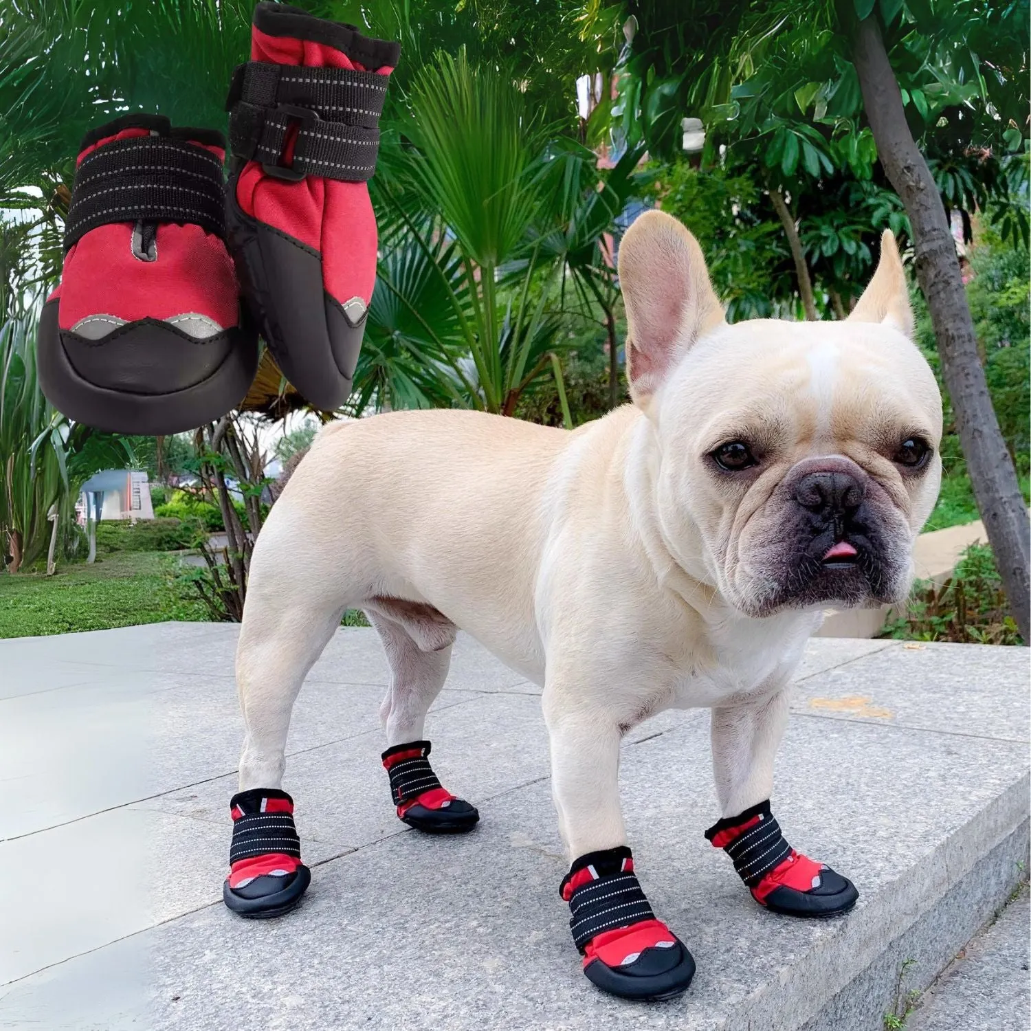 IronPaw Heavy-Duty French Bulldog Shoes - Non-Slip Dog Booties