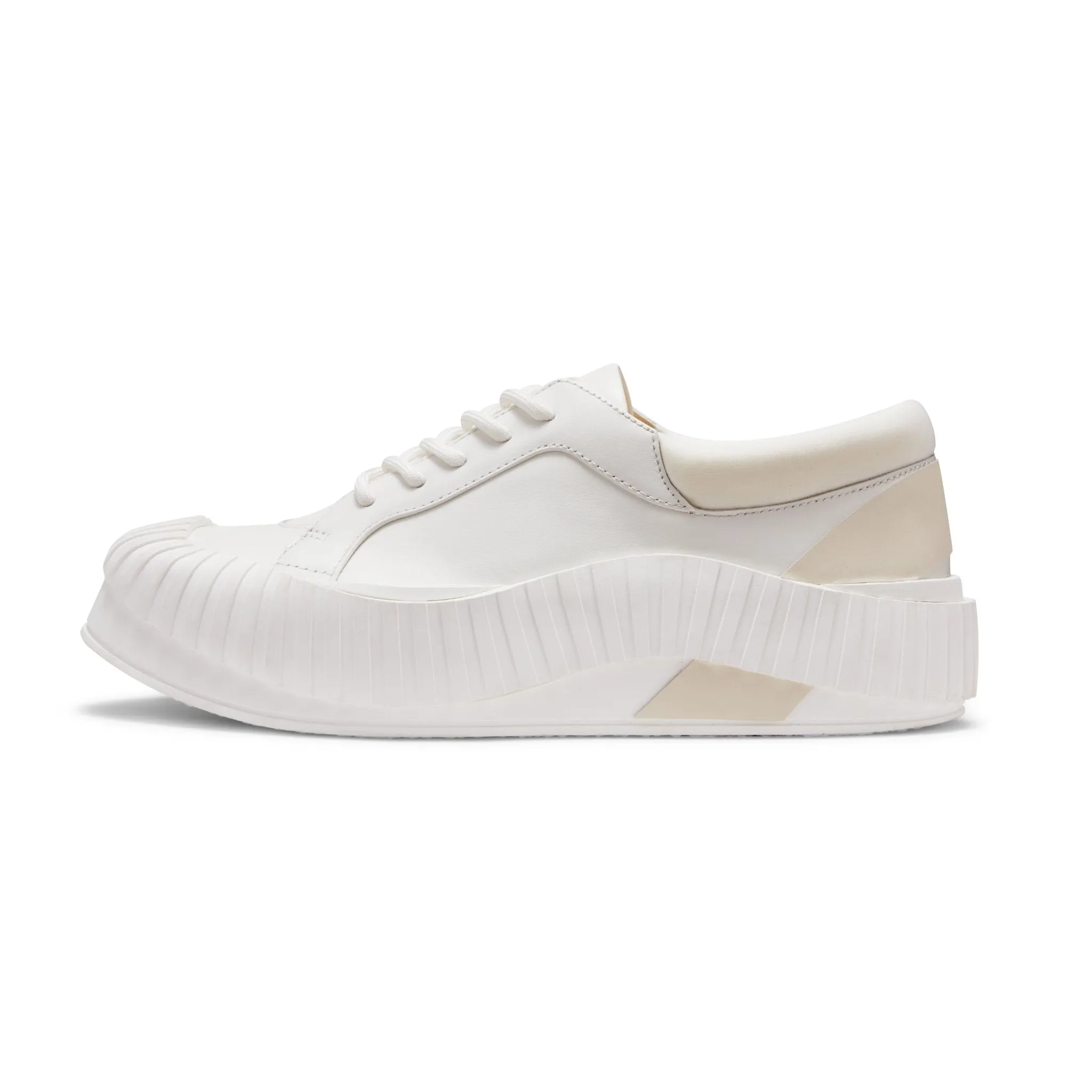 Irregular Wavy Edge Thick-soled Casual Shoes in White