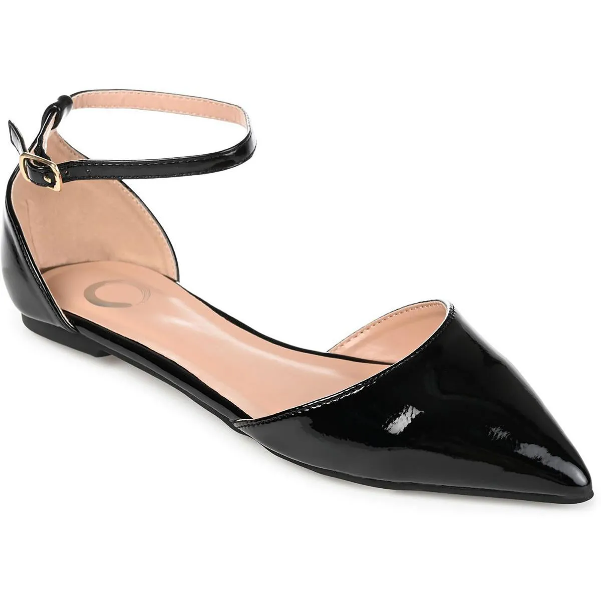 Journee Collection Womens Reba Padded Insole Ankle Strap Pointed Toe Flats