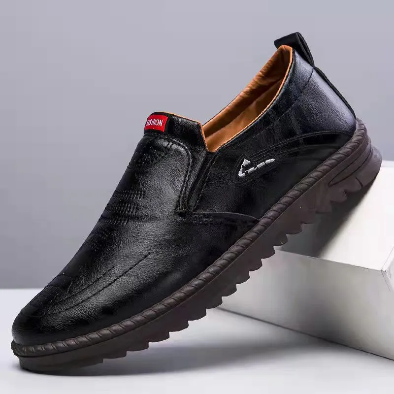 Leather   Casual   Slip-on