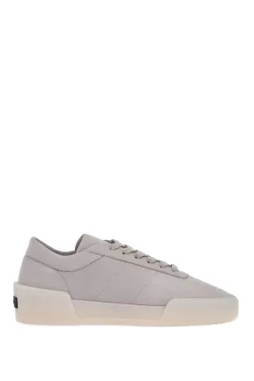 Low Top Sneakers Aerobic Light Gray Leather With Velcro Closure