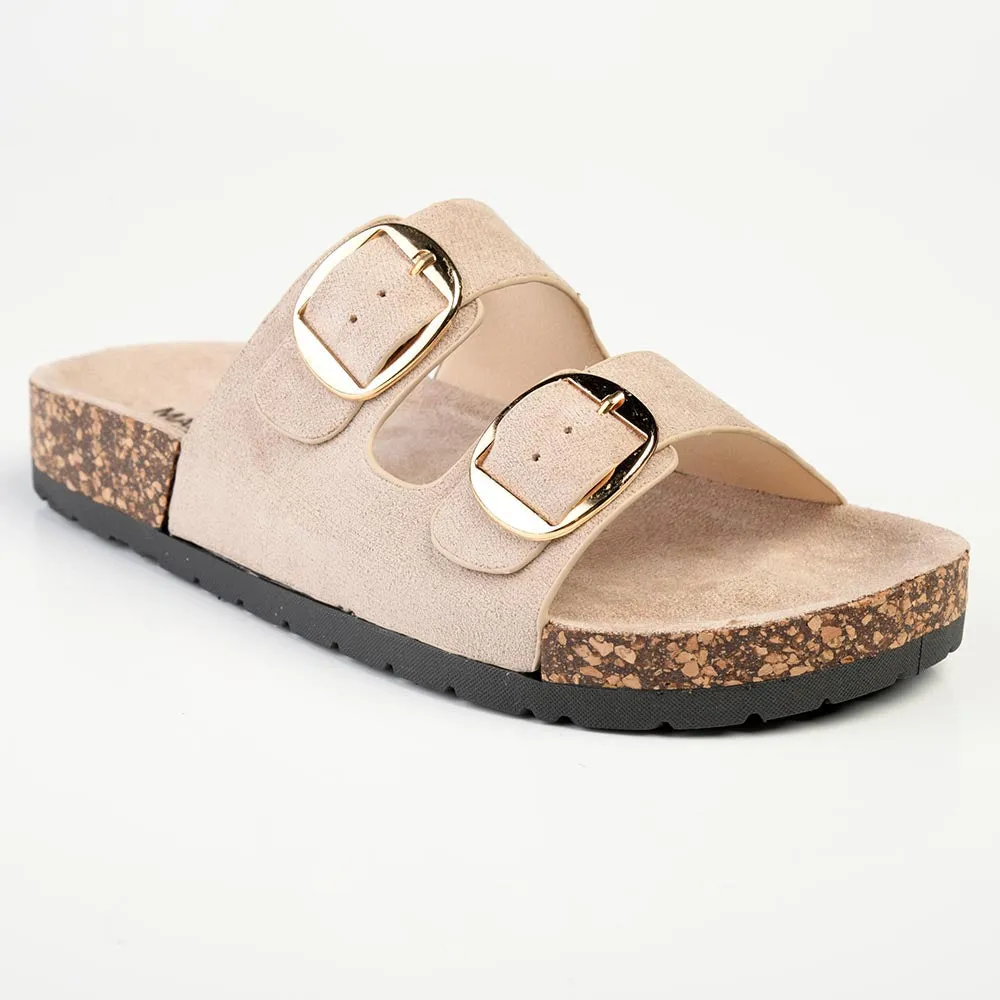 Madison 2 Buckle Comfort BF Sandals - Beige