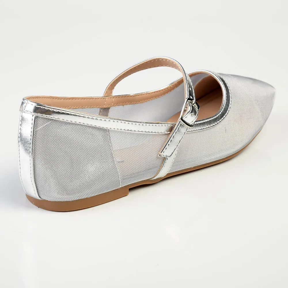 Madison Jackie Mesh Pump - Silver