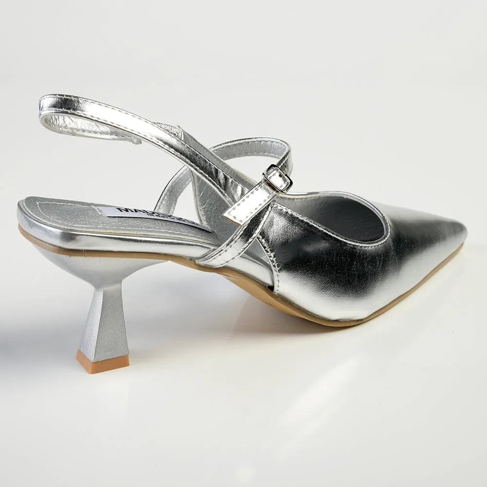 Madison Jakova Court Heels - Silver